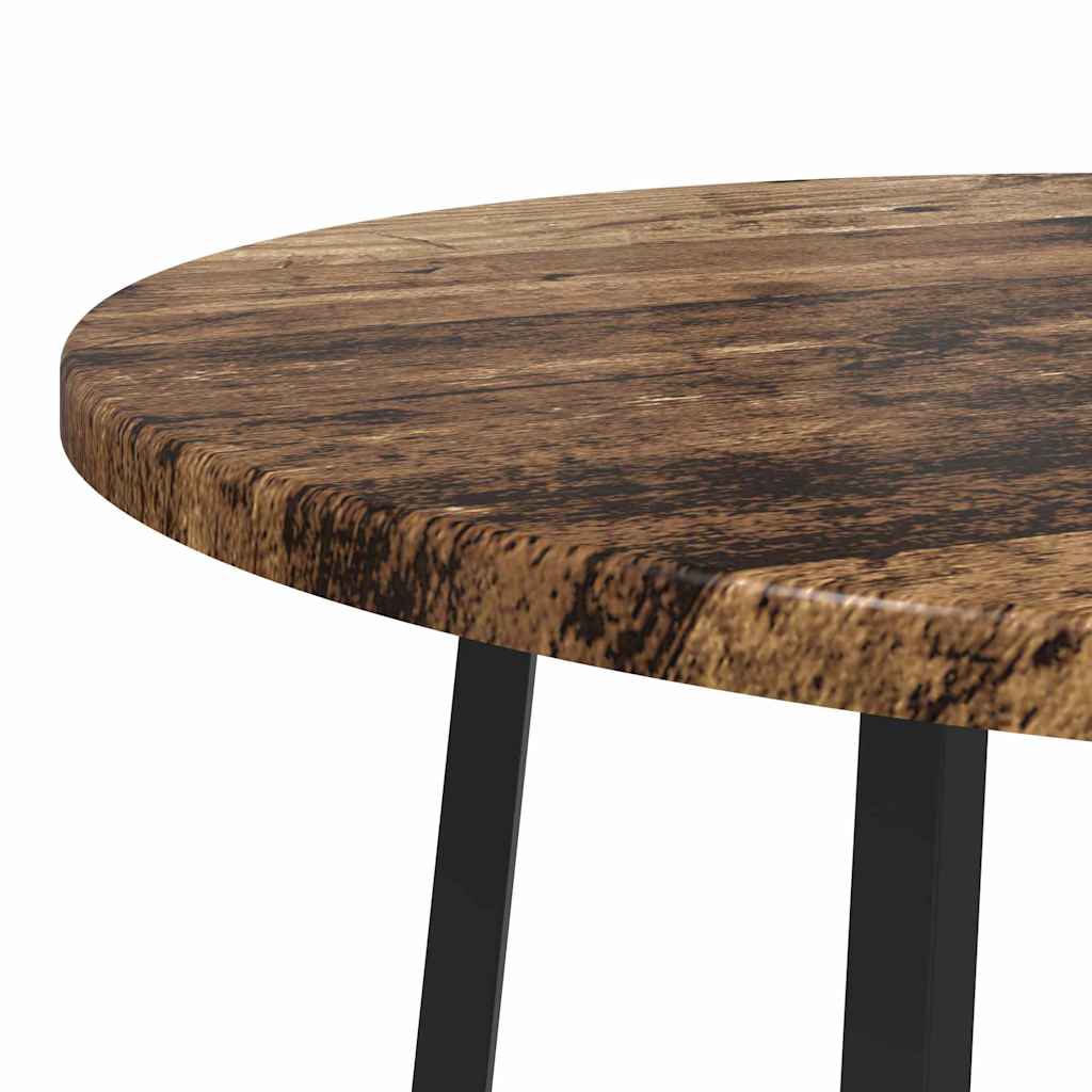 Set pomoćnih stolića s policom 2 pcs Stari drvo i crna