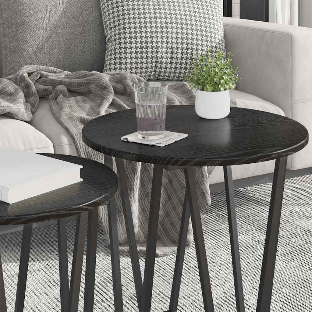 Set pomoćnih stolića 2 pcs Crni hrast