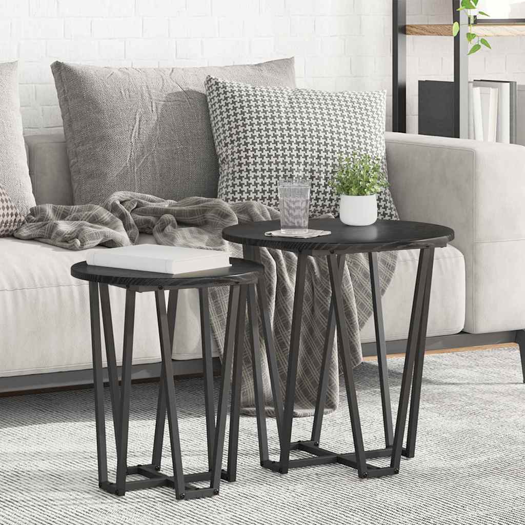 Set pomoćnih stolića 2 pcs Crni hrast