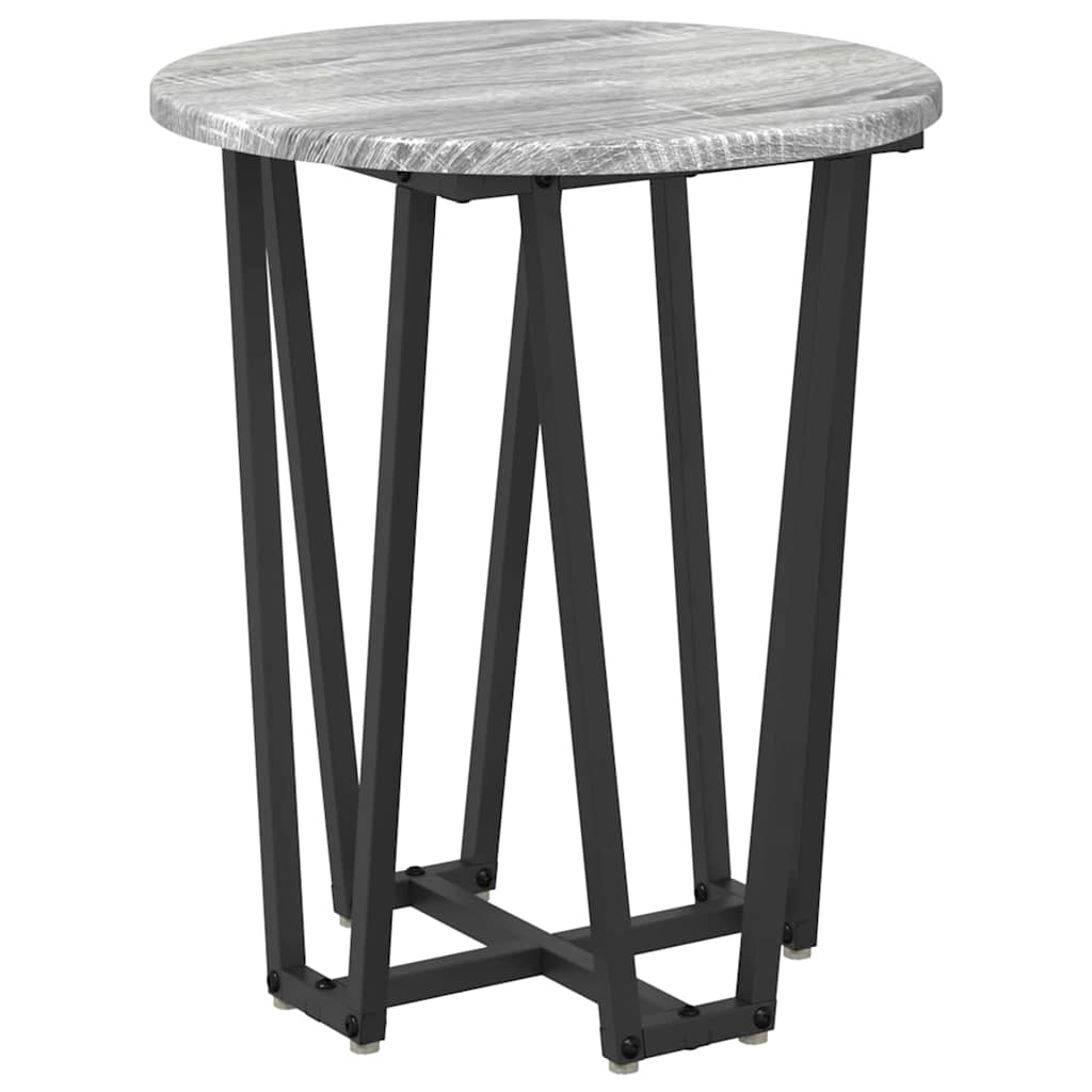 Set pomoćnih stolića 2 pcs Siva Sonoma i crna