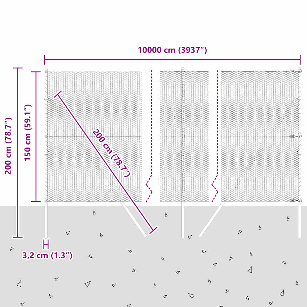 Temeljna zavarena žičana ograda 100 x 1,5 m (Š x V)