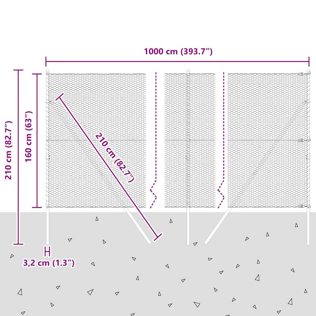 Temeljna zavarena žičana ograda 100 x 1,6 m (Š x V)