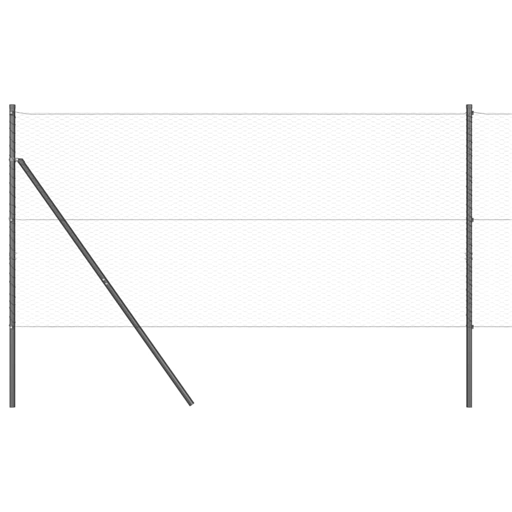 Stup za ogradu Siva 10 x 1,2 m (25 mm mreža) Čelik i PVC