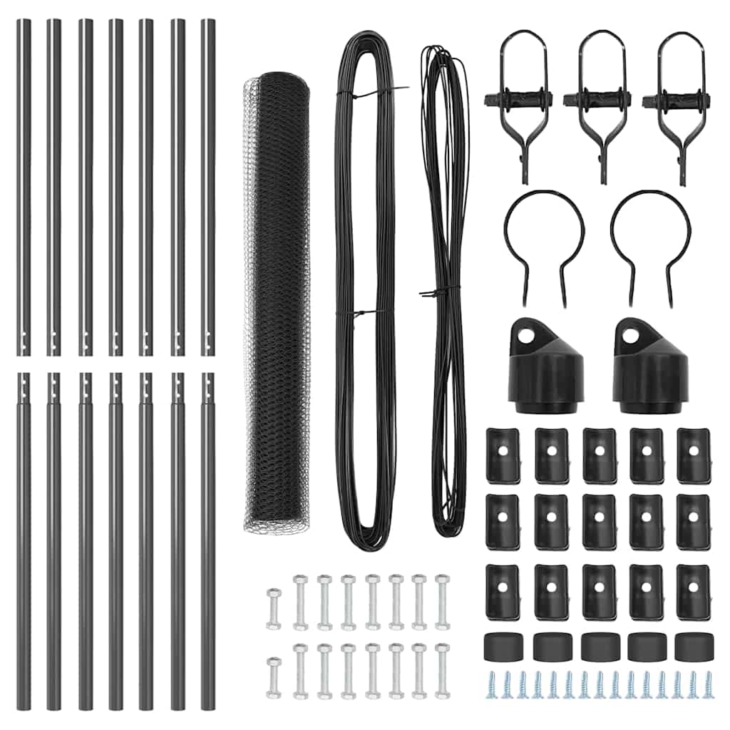 Stup za ogradu Siva 10 x 1,2 m (25 mm mreža) Čelik i PVC
