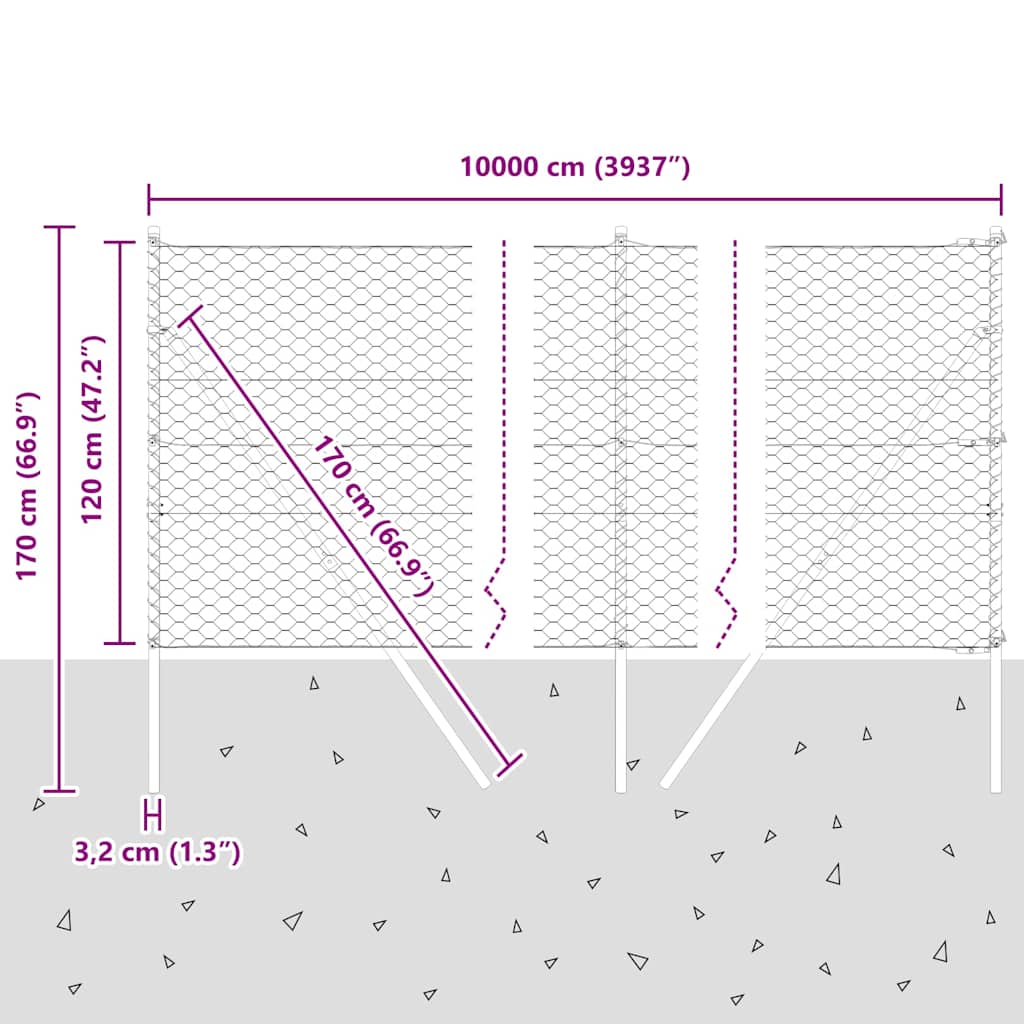 Temeljna zavarena žičana ograda 100 x 1,2 m (Š x V)