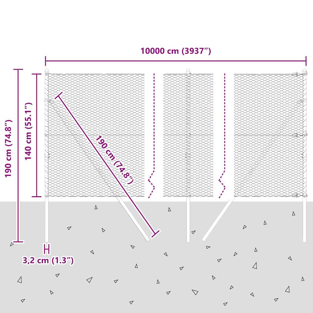 Temeljna zavarena žičana ograda 100 x 1,4 m (Š x V)