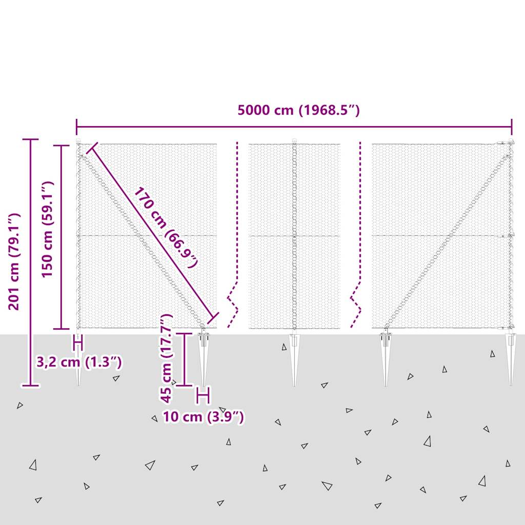 Zavareno žičano ograđivanje s bodljama 50 x 1,5 m (Š x V)