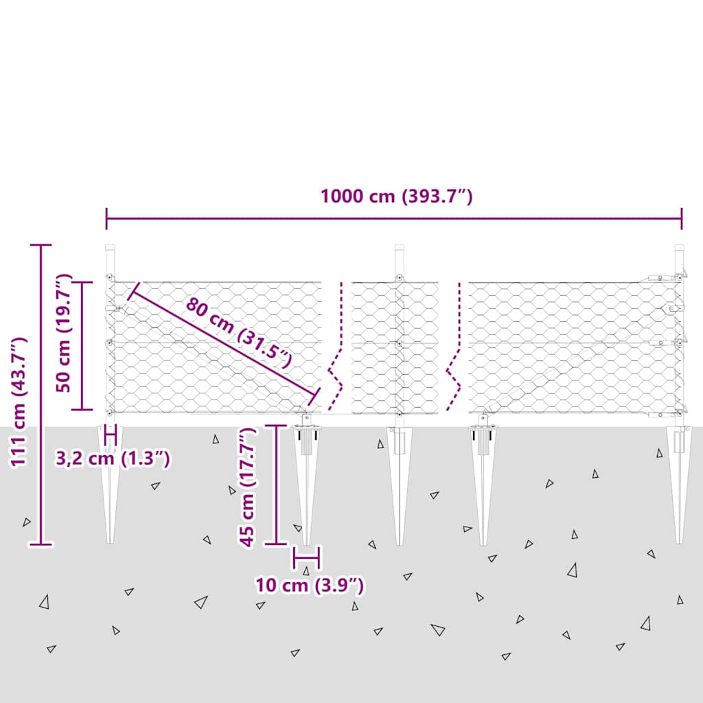 Zavareno žičano ograđivanje s bodljama 10 x 0,5 m (Š x V)