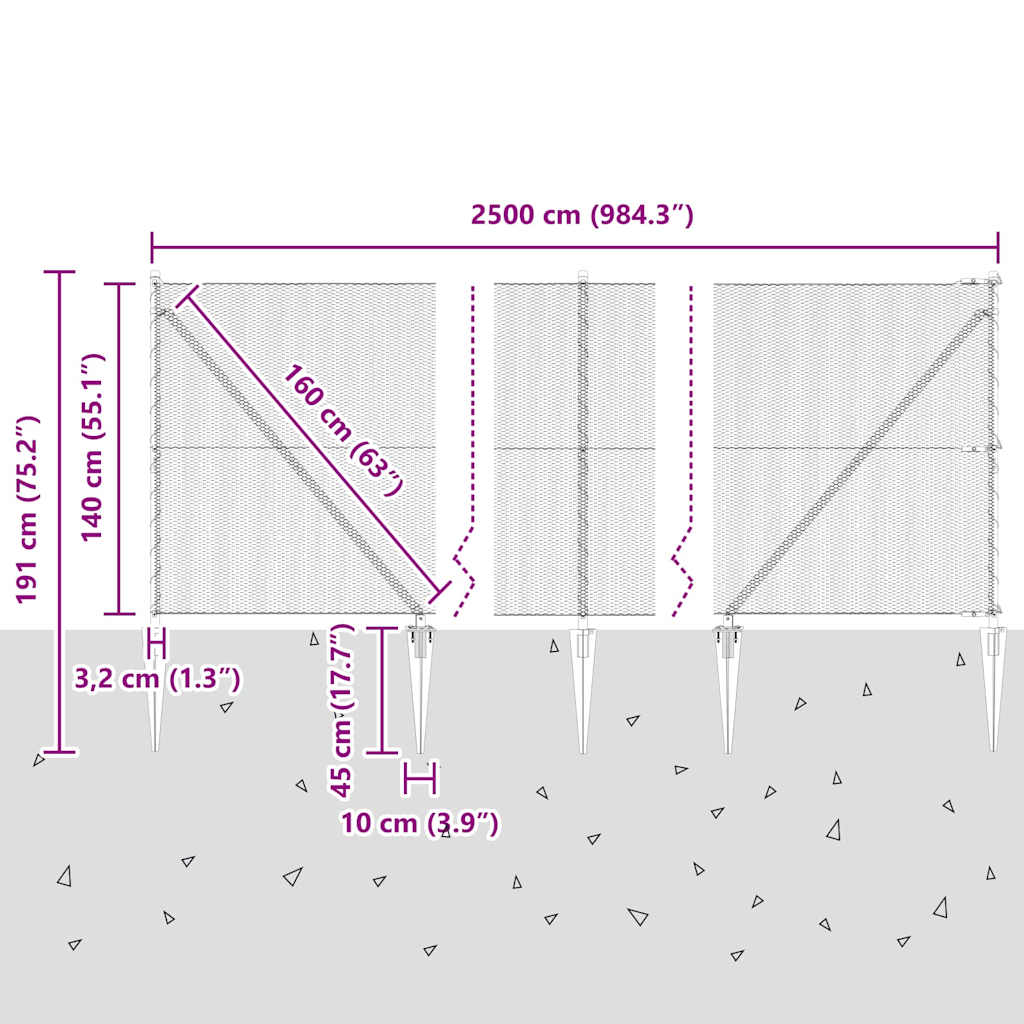 Zavareno žičano ograđivanje s bodljama 25 x 1,4 m (Š x H)