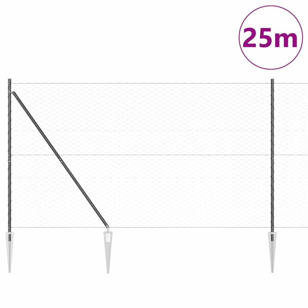 Zavareno žičano ograđivanje s bodljama 25 x 1,6 m (Š x V)