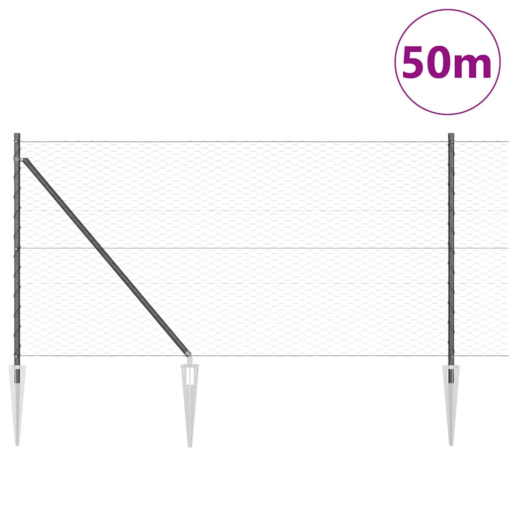 Zavareno žičano ograđivanje s bodljama 50 x 1 m (Š x V)