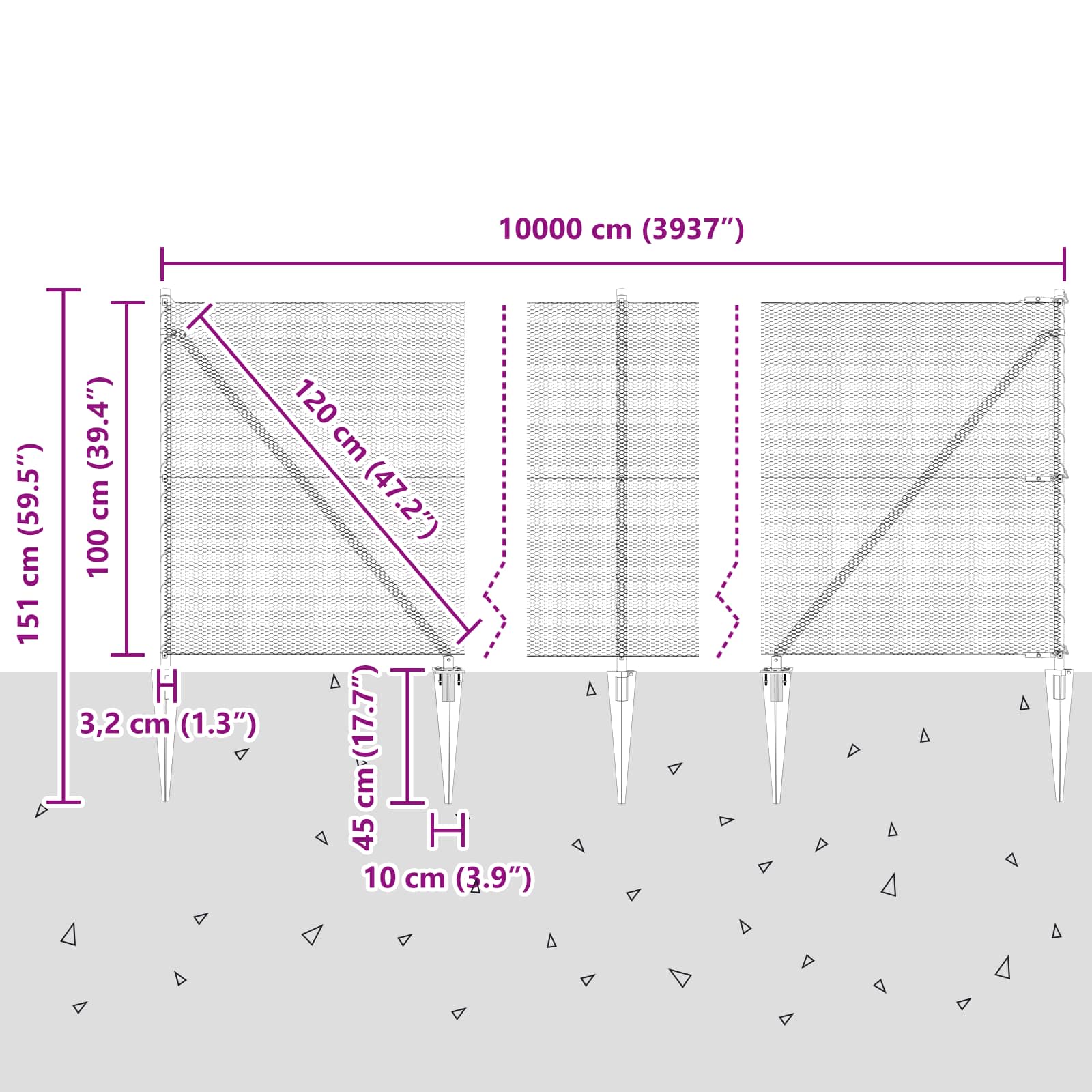 Zavareno žičano ograđivanje s bodljama 100 x 1 m (Š x V)