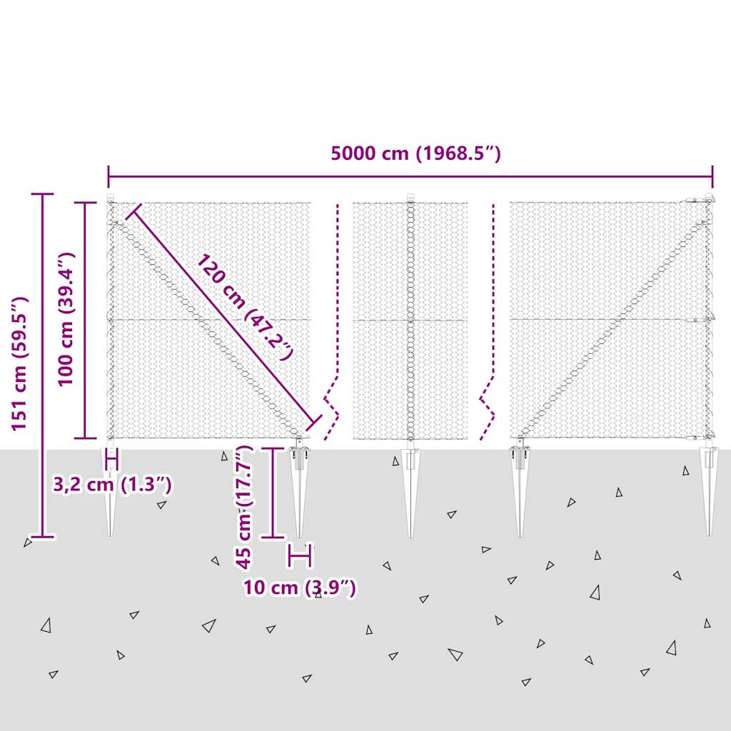 Zavareno žičano ograđivanje s bodljama 50 x 1 m (Š x V)