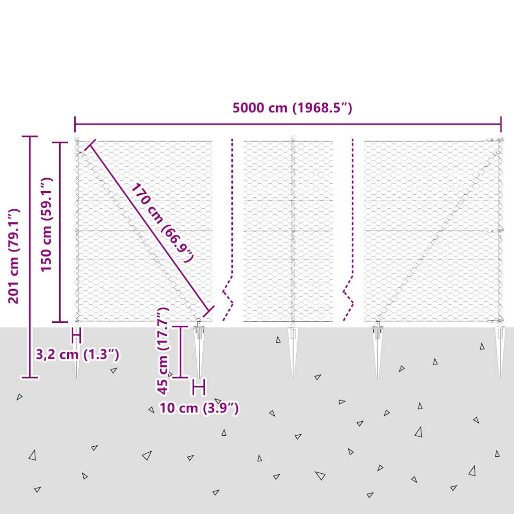 Zavareno žičano ograđivanje s bodljama 50 x 1,5 m (Š x V)