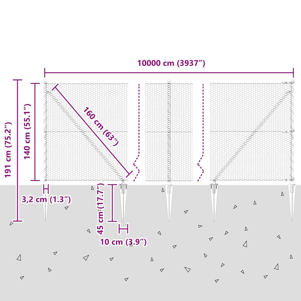 Zavareno žičano ograđivanje s bodljama 100 x 1,4 m (Š x V)