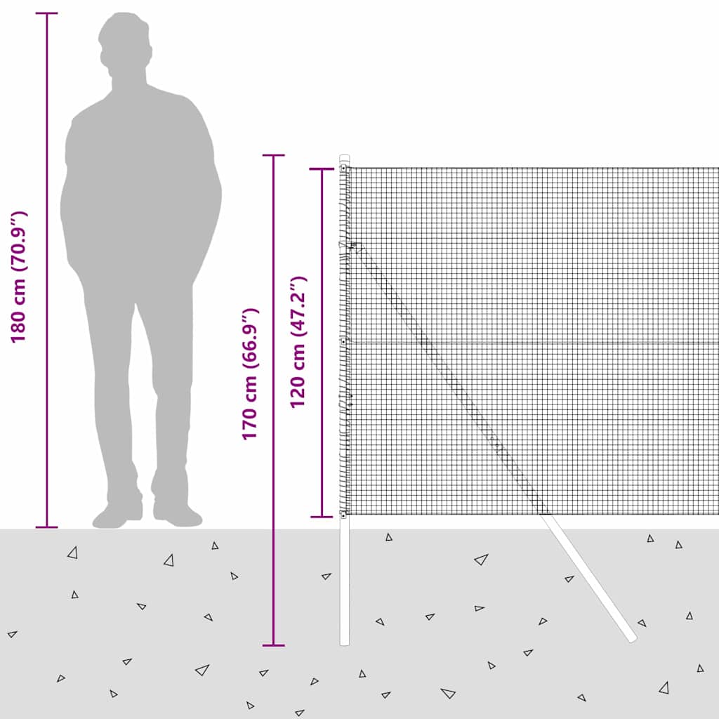 Temeljna zavarena žičana ograda 10 x 1,2 m Srebrna Mreža