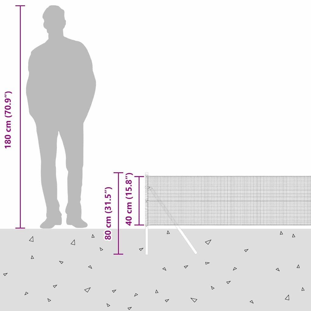 Temeljna zavarena žičana ograda 25 x 0,4 m Srebrna Mreža