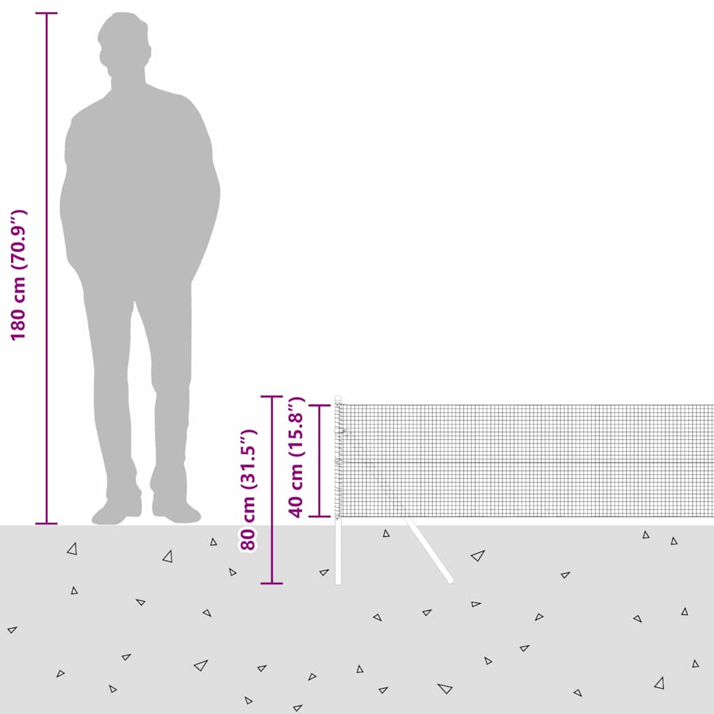 Temeljna zavarena žičana ograda 25 x 0,4 m Srebrna Mreža