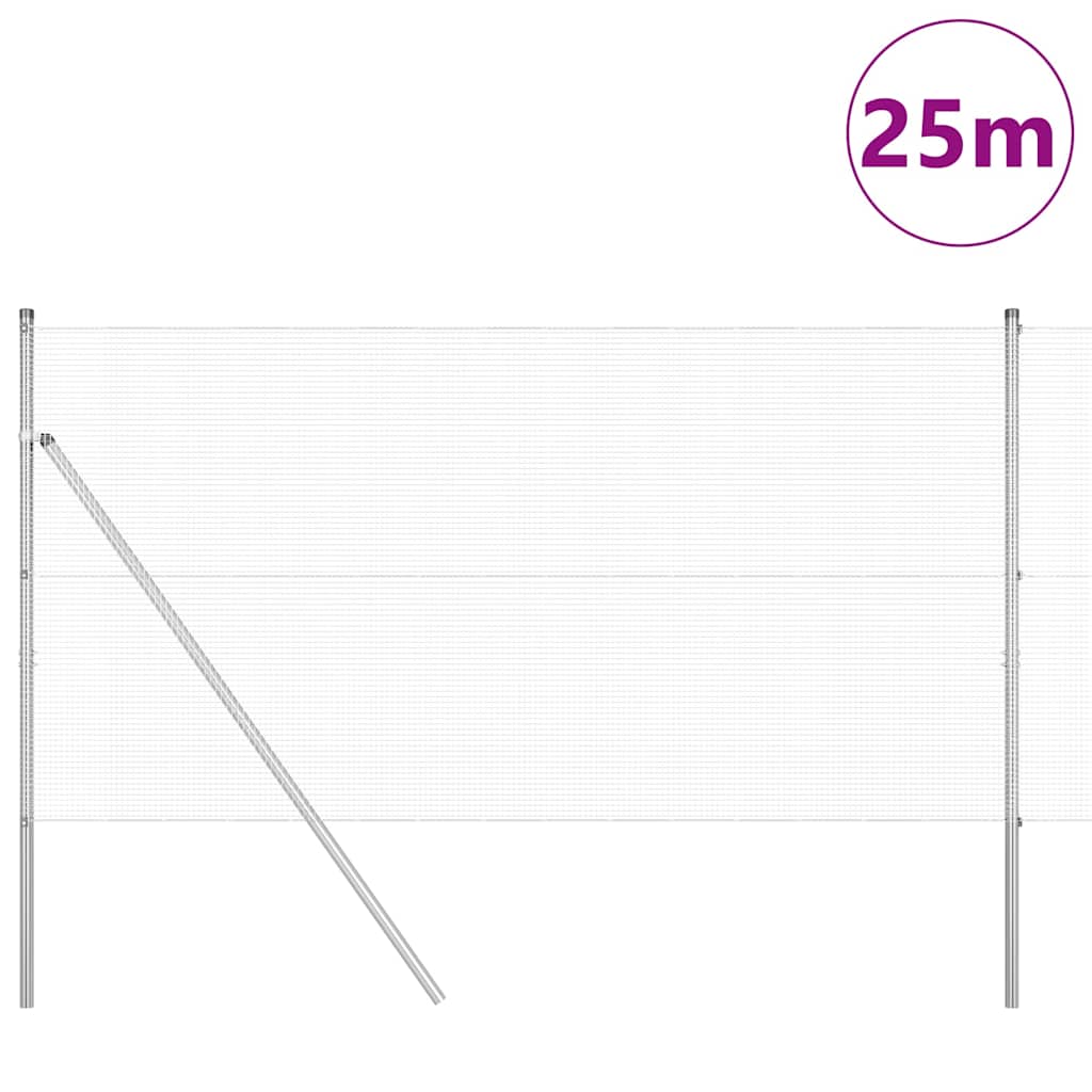 Temeljna zavarena žičana ograda 25 x 1,2 m Srebrna Mreža