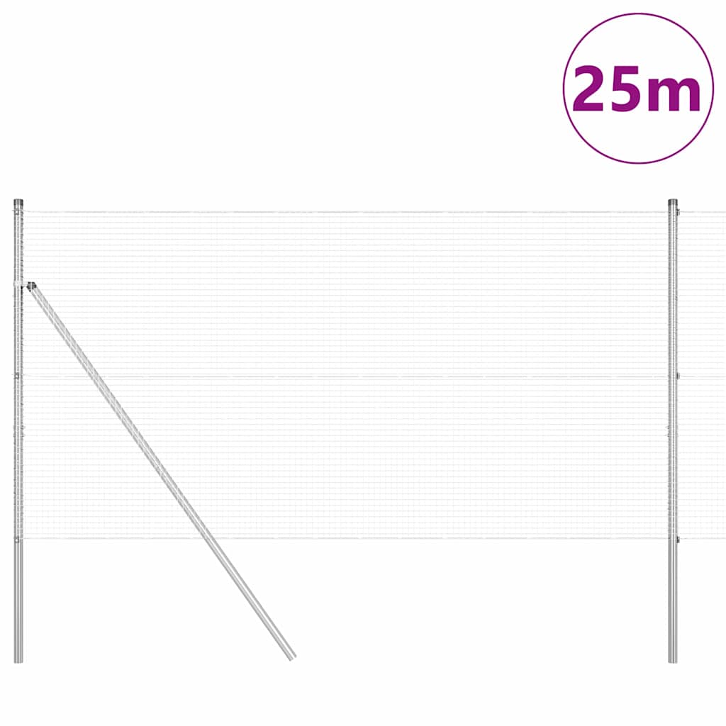 Temeljna zavarena žičana ograda 25 x 1,2 m Srebrna Mreža