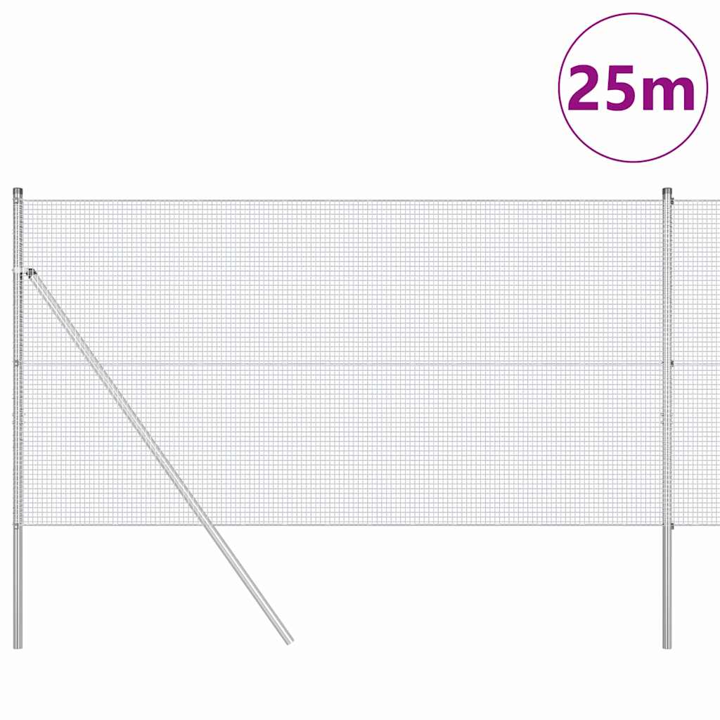 Temeljna zavarena žičana ograda 25 x 1,4 m Srebrna Mreža