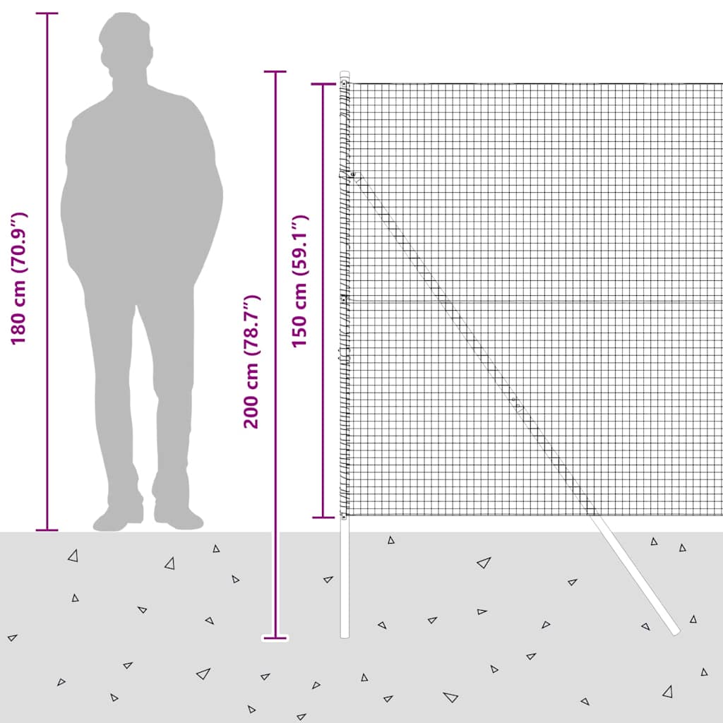 Temeljna zavarena žičana ograda 25 x 1,5 m (Š x V)