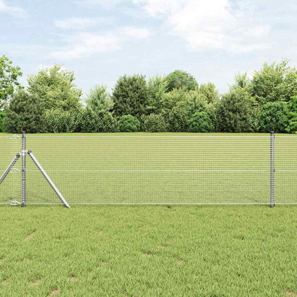Temeljna zavarena žičana ograda 50 x 0,6 m Srebrna Mreža