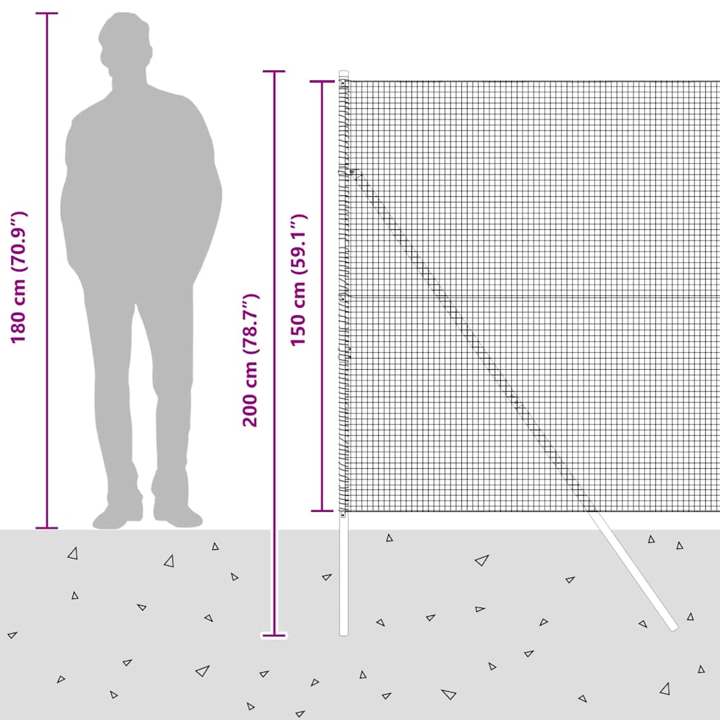 Temeljna zavarena žičana ograda 50 x 1,5 m Srebrna Mreža