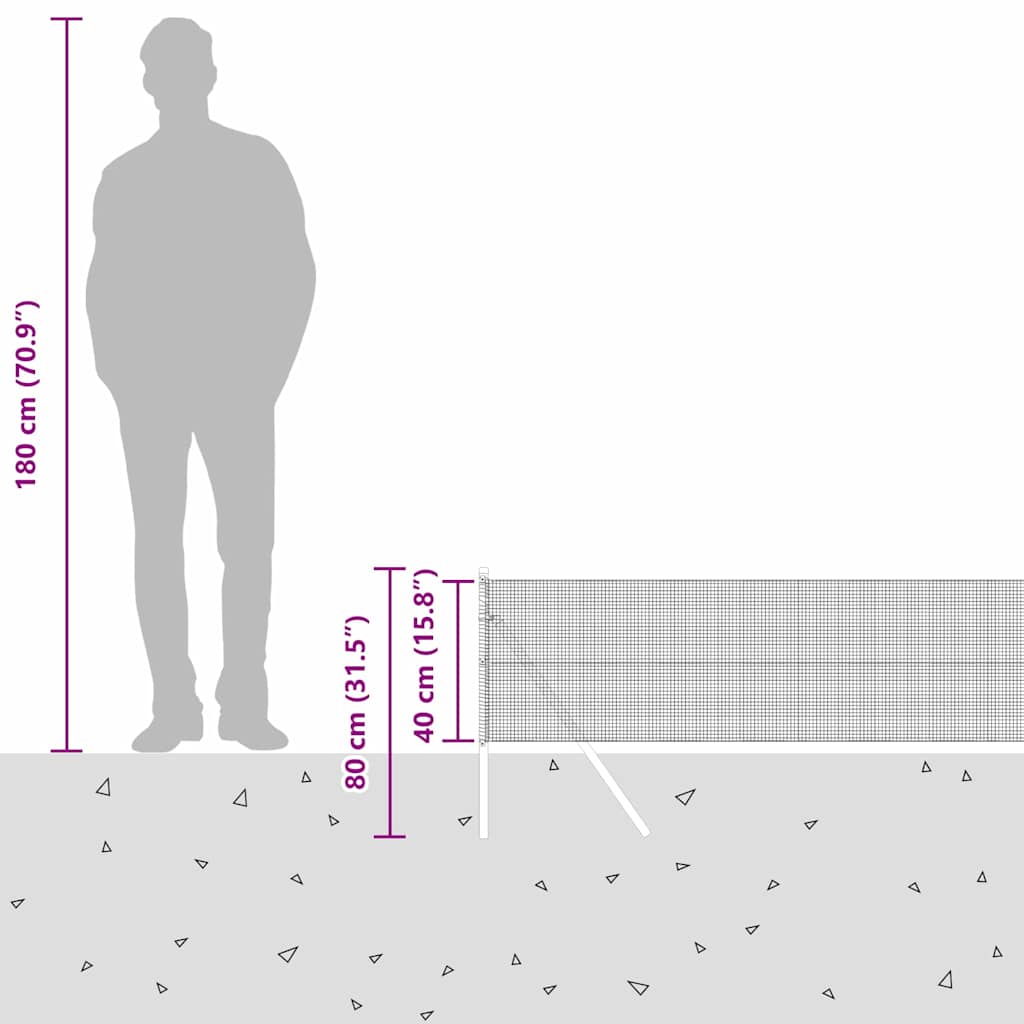 Temeljna zavarena žičana ograda 100 x 0,4 m Srebrna Mreža