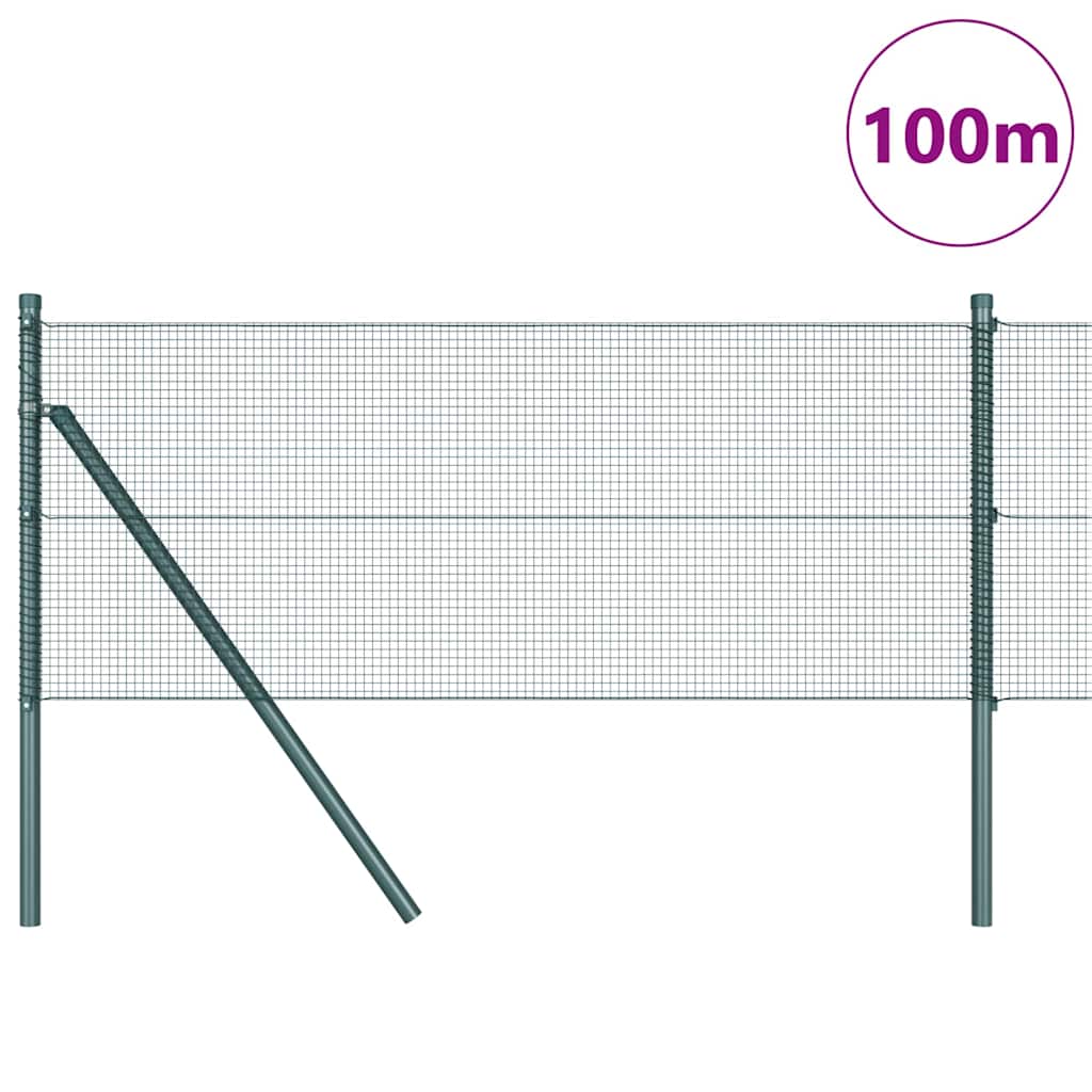 Temeljna zavarena žičana ograda 100 x 0,5 m Zelena Mreža