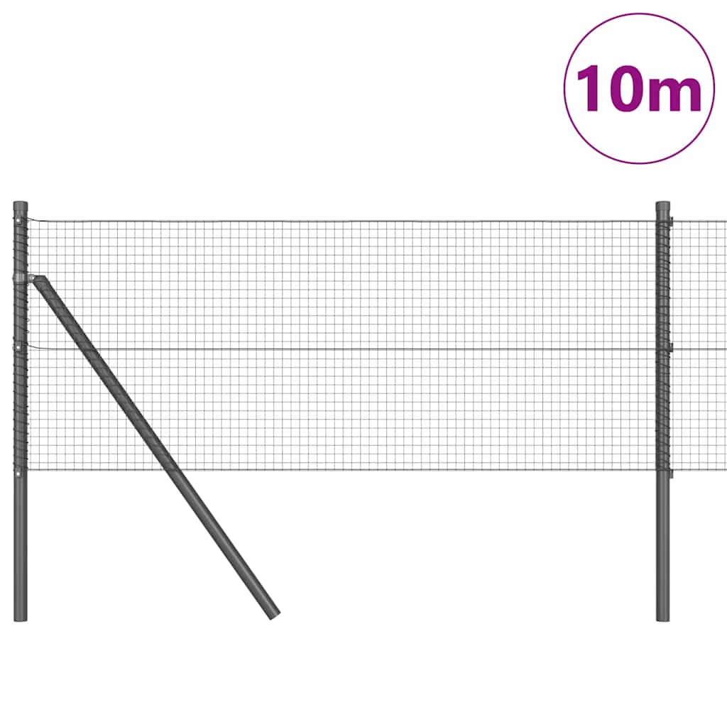 Temeljna zavarena žičana ograda 10 x 0,5 m Siva Mreža