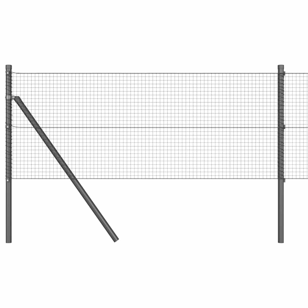 Temeljna zavarena žičana ograda 25 x 0,6 m Siva Mreža