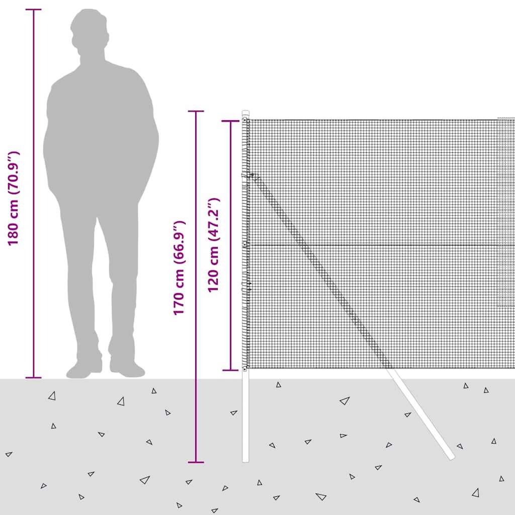 Temeljna zavarena žičana ograda 25 x 1,2 m Siva Mreža
