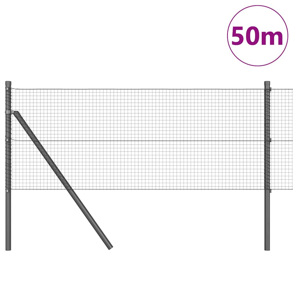 Temeljna zavarena žičana ograda 50 x 0,4 m Siva Mreža
