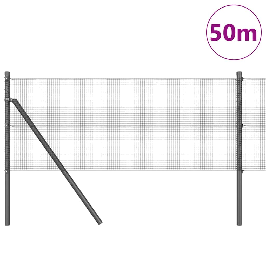 Temeljna zavarena žičana ograda 50 x 0,5 m Siva Mreža
