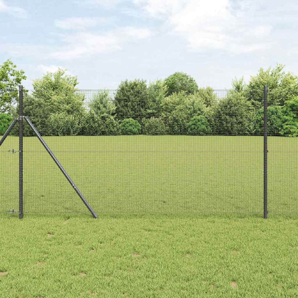 Temeljna zavarena žičana ograda 50 x 1,2 m Siva Mreža