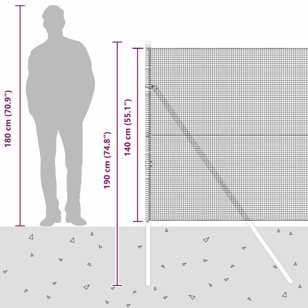 Temeljna zavarena žičana ograda 50 x 1,4 m Siva Mreža