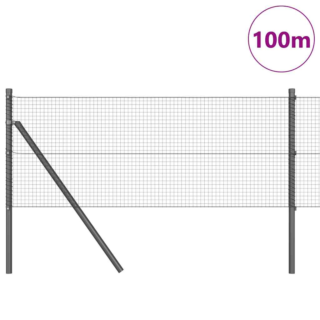 Temeljna zavarena žičana ograda 100 x 0,4 m Siva Mreža