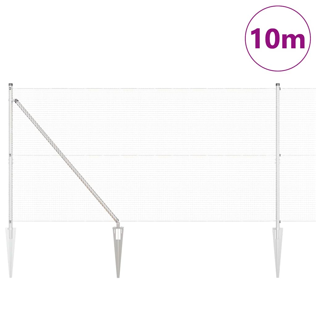 Zavareno žičano ograđivanje s bodljama 10 x 1,4 m Srebrna Mreža