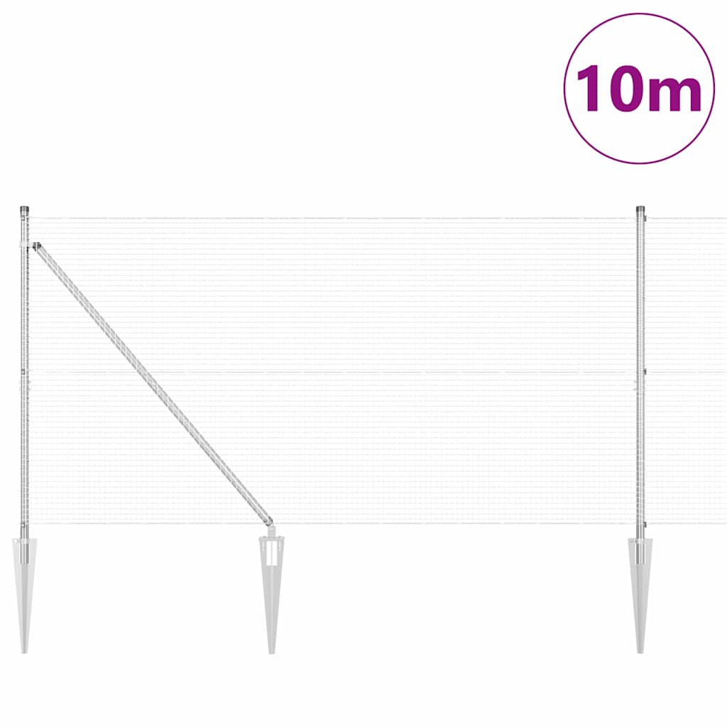 Zavareno žičano ograđivanje s bodljama 10 x 1,4 m Srebrna Mreža
