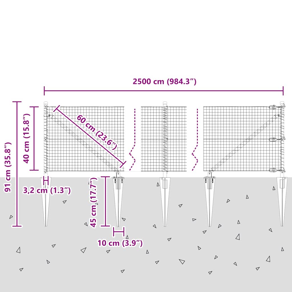 Zavareno žičano ograđivanje s bodljama 25 x 0,4 m Srebrna Mreža
