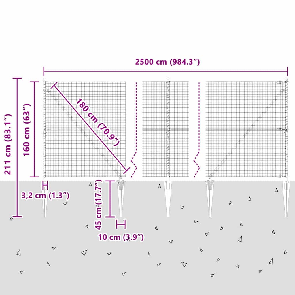 Zavareno žičano ograđivanje s bodljama 25 x 1,6 m Srebrna Mreža