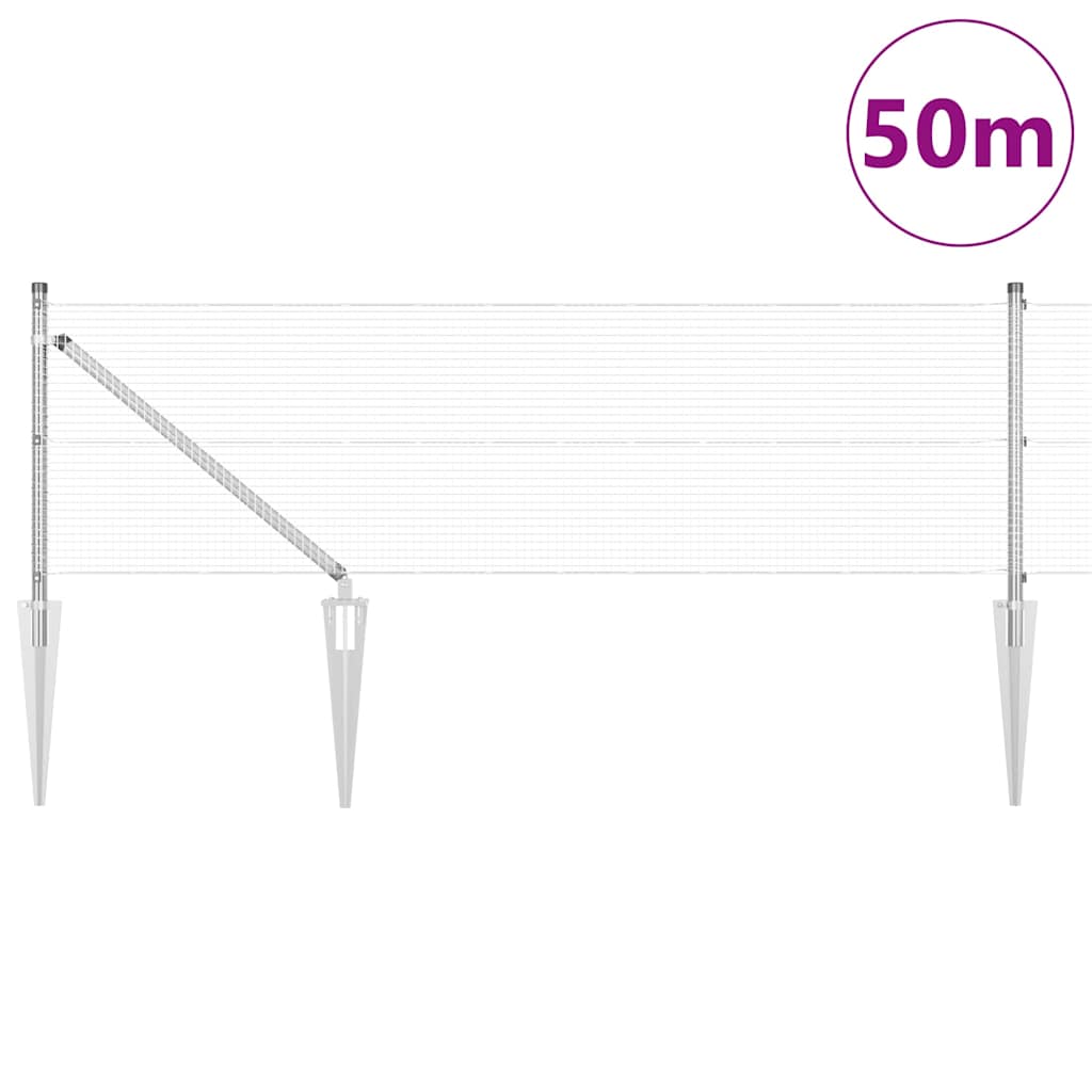 Zavareno žičano ograđivanje s bodljama 50 x 0,5 m Srebrna Mreža