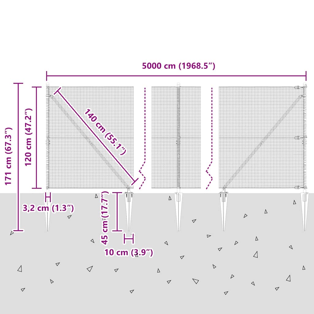 Zavareno žičano ograđivanje s bodljama 50 x 1,2 m Srebrna Mreža