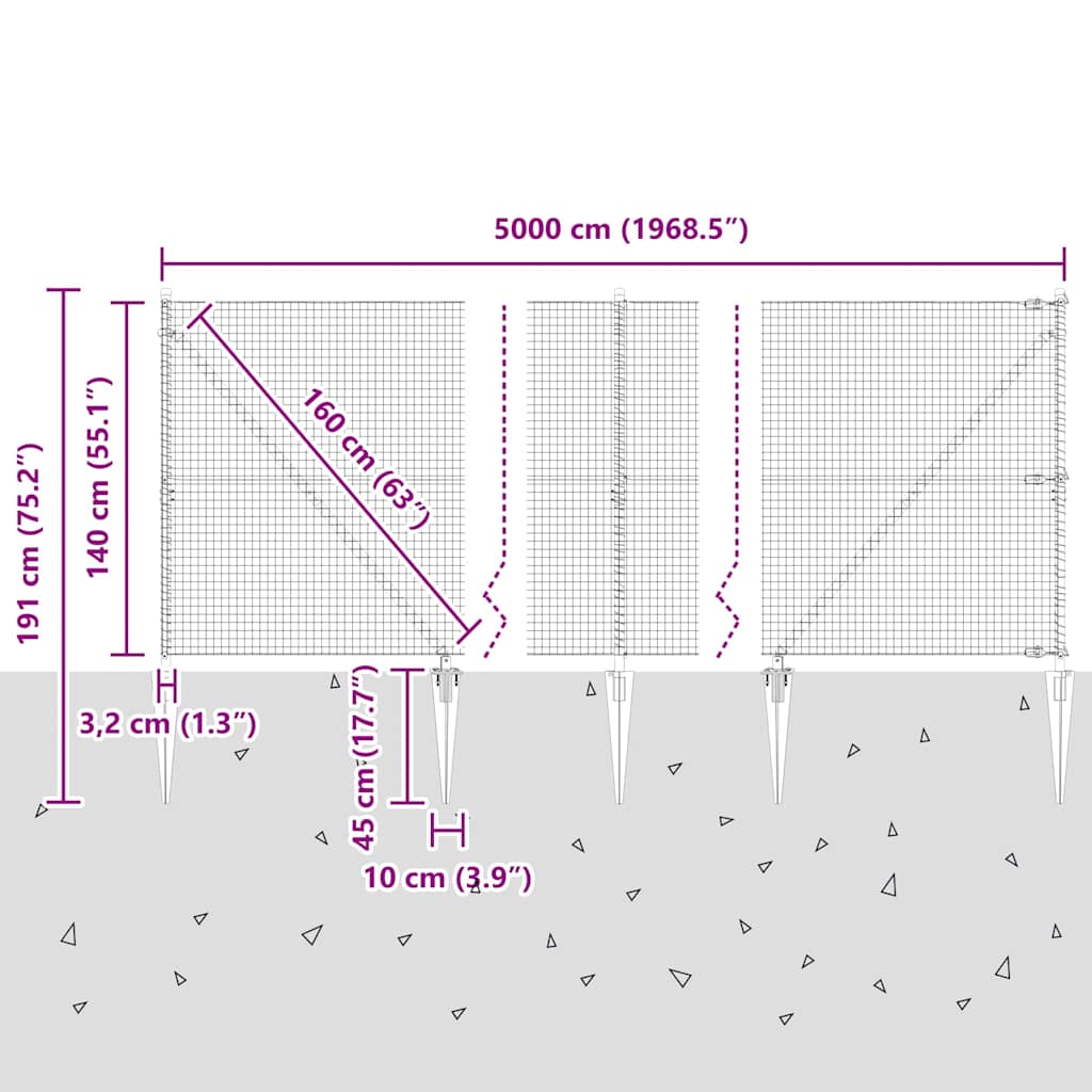 Zavareno žičano ograđivanje s bodljama 50 x 1,4 m Srebrna Mreža