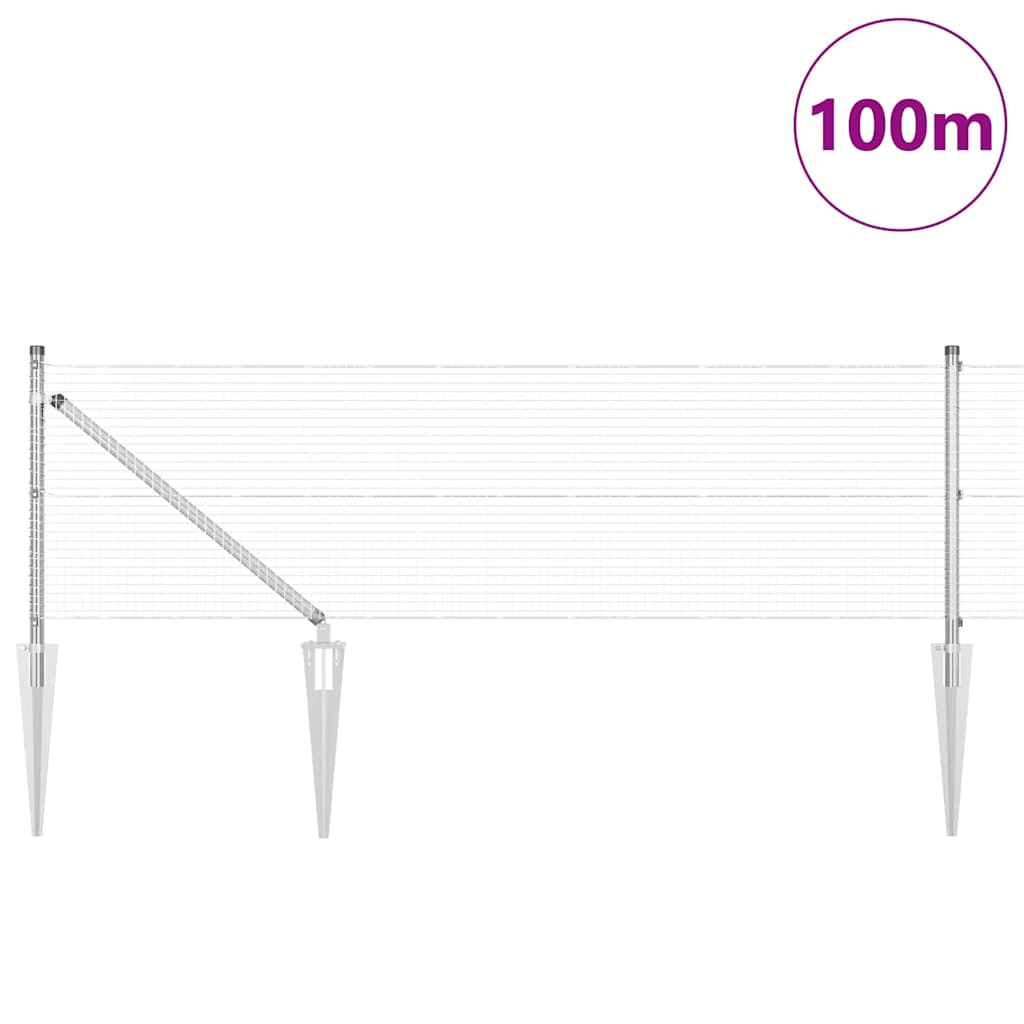Zavareno žičano ograđivanje s bodljama 100 x 0,4 m Srebrna