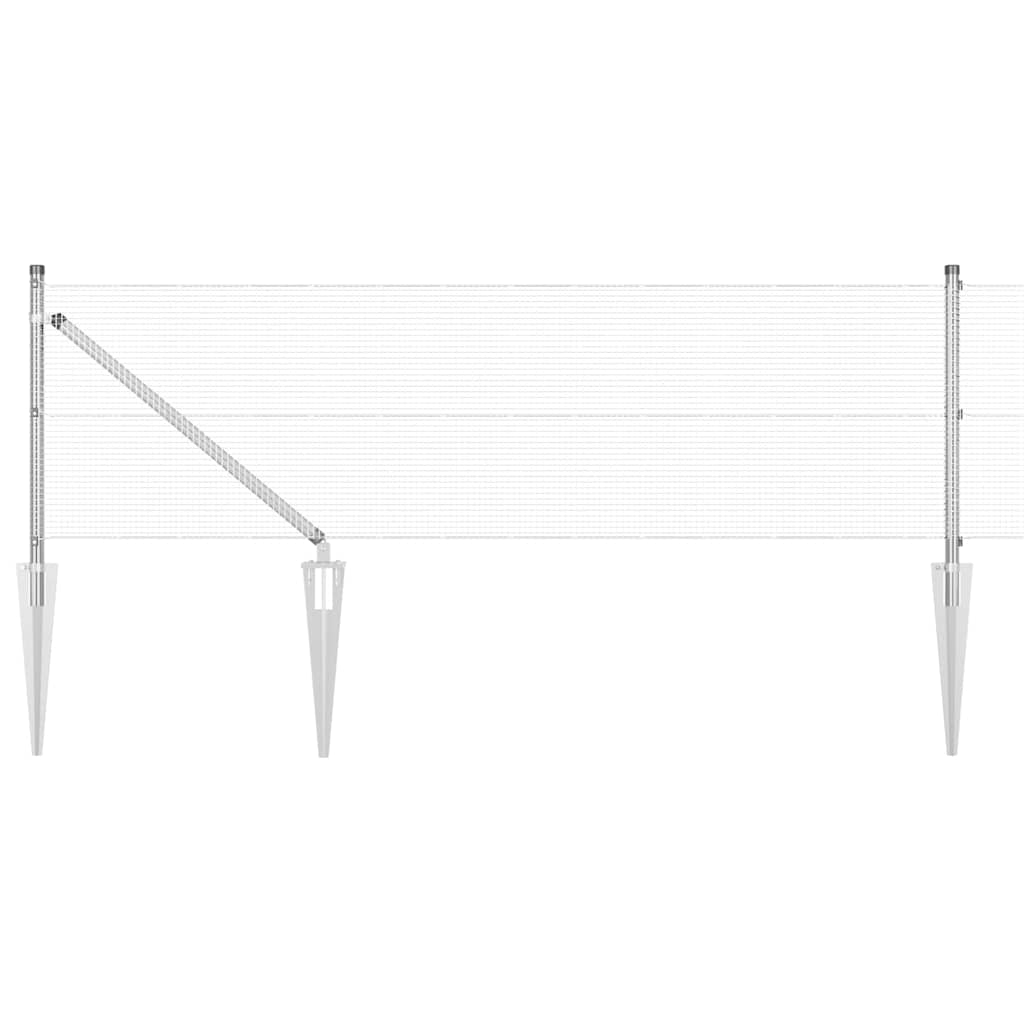 Zavareno žičano ograđivanje s bodljama 100 x 0,6 m Srebrna