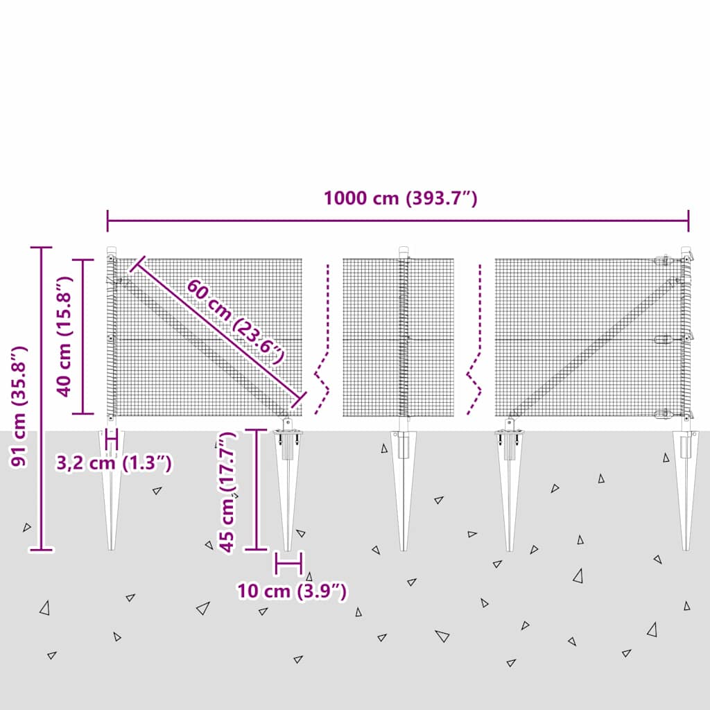 Zavareno žičano ograđivanje s bodljama 10 x 0,4 m Zelena Mreža