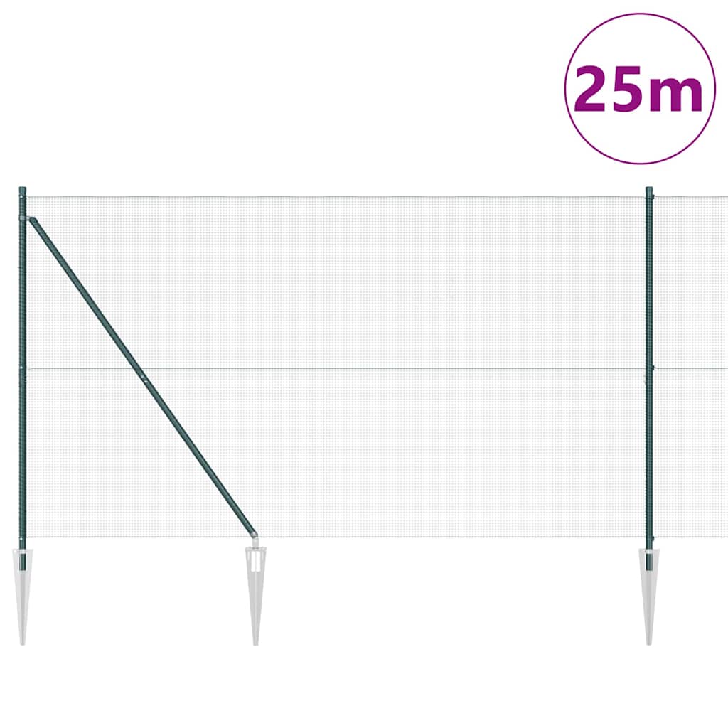 Zavareno žičano ograđivanje s bodljama 25 x 1,5 m Zelena Mreža