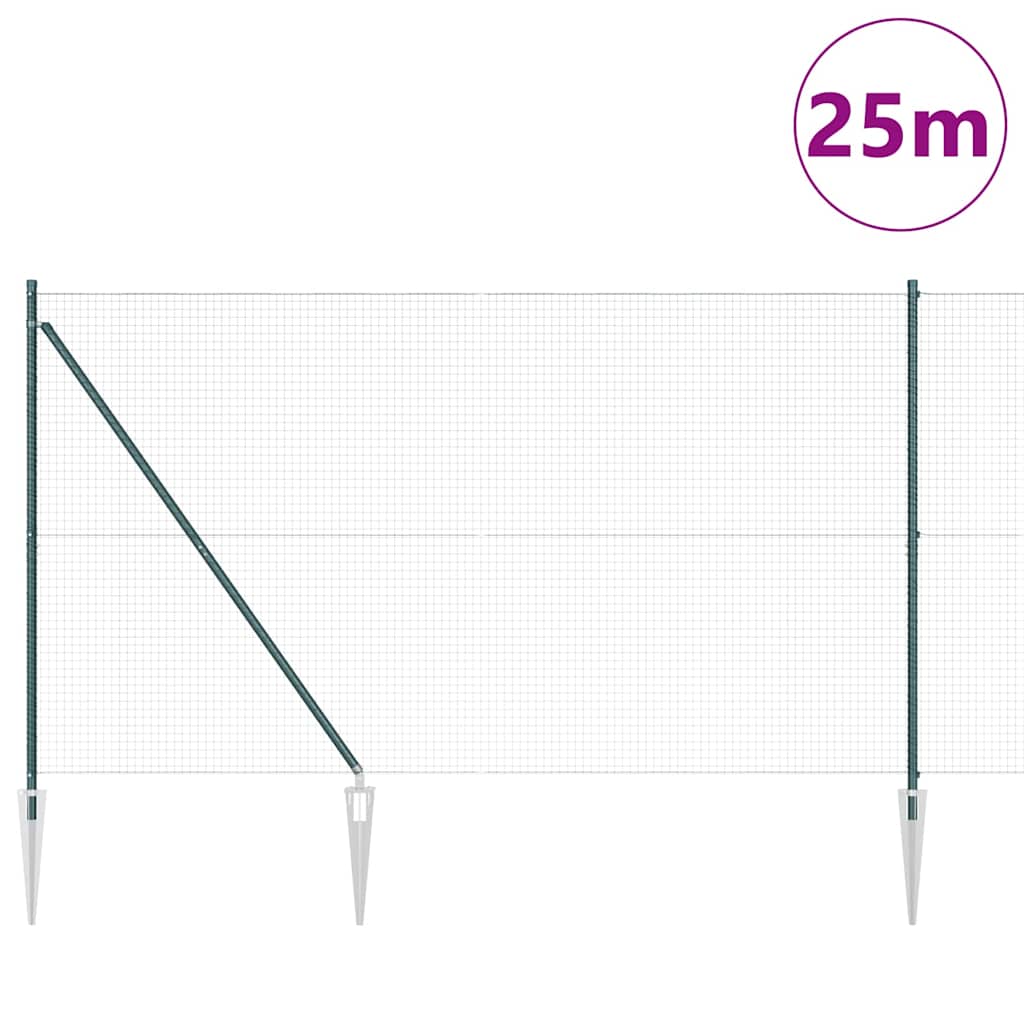 Zavareno žičano ograđivanje s bodljama 25 x 1,6 m Zelena Mreža